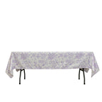 Polyester 60"x102" Rectangle Tablecloth White - Lavender Lilac French Toile Pattern for Elegant Gatherings - Bell Racket Store
