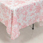 Polyester 60"x102" Rectangle Tablecloth White - Pink French Toile Pattern for Modern Occasions - Bell Racket Store