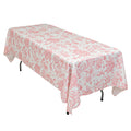 Polyester 60"x102" Rectangle Tablecloth White - Pink French Toile Pattern for Modern Occasions - Bell Racket Store