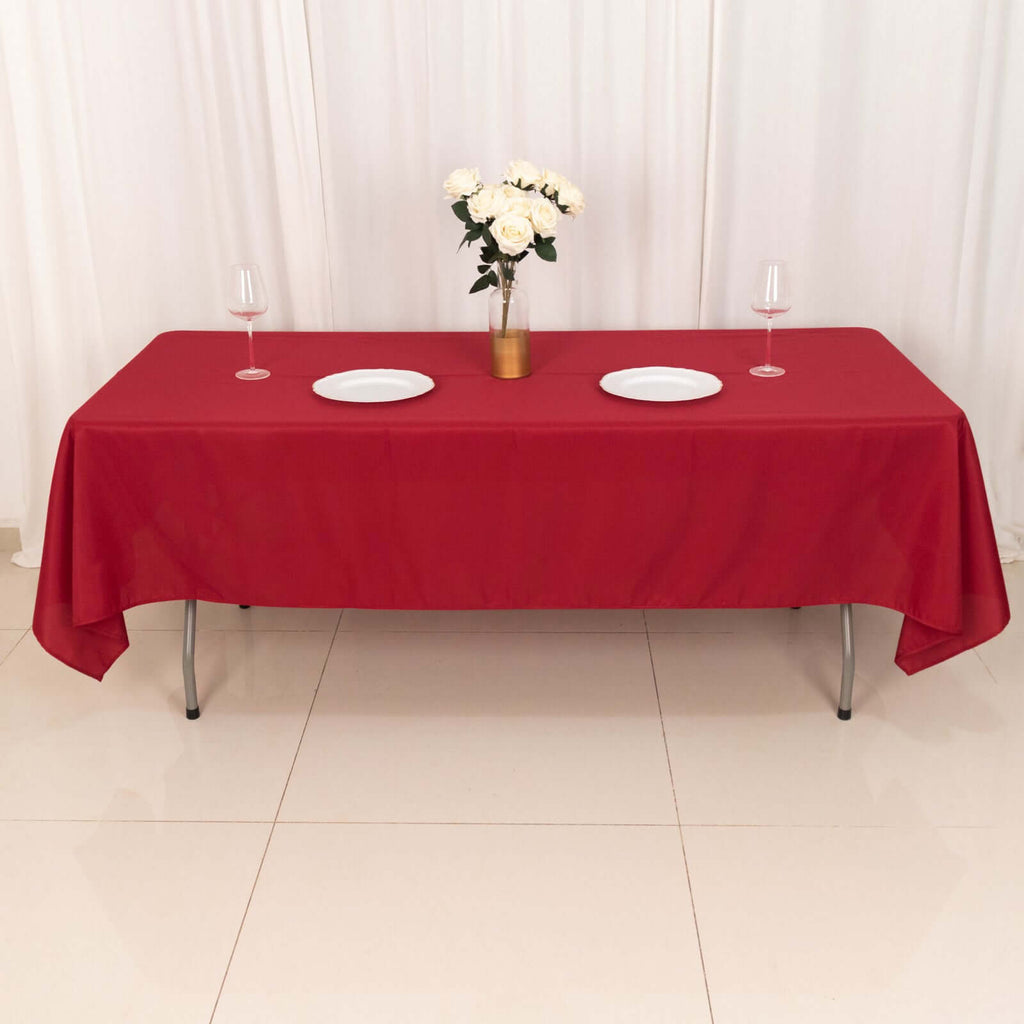 Polyester 60"x102" Rectangle Tablecloth Wine - Durable and Stylish Table Cover - Bell Racket Store