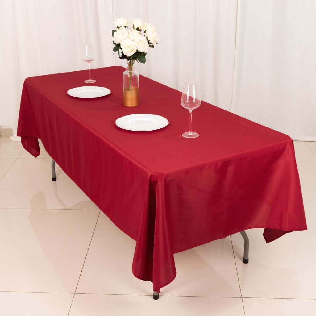 Polyester 60"x102" Rectangle Tablecloth Wine - Durable and Stylish Table Cover - Bell Racket Store