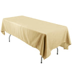 Polyester 60"x126" Rectangle Tablecloth Champagne - Wrinkle-Resistant Table Cover