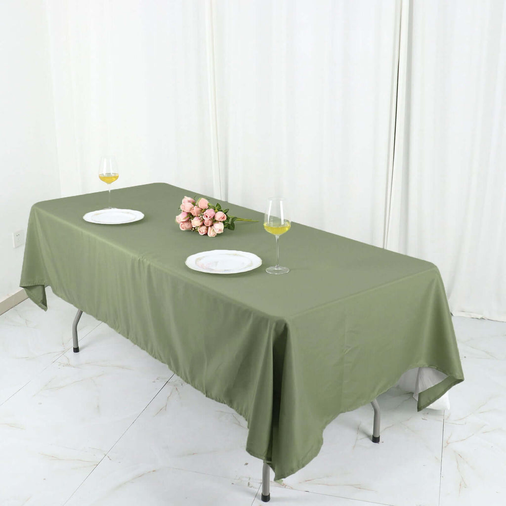 Polyester 60"x126" Rectangle Tablecloth Dusty Sage Green - Wrinkle - Resistant Table Cover - Bell Racket Store