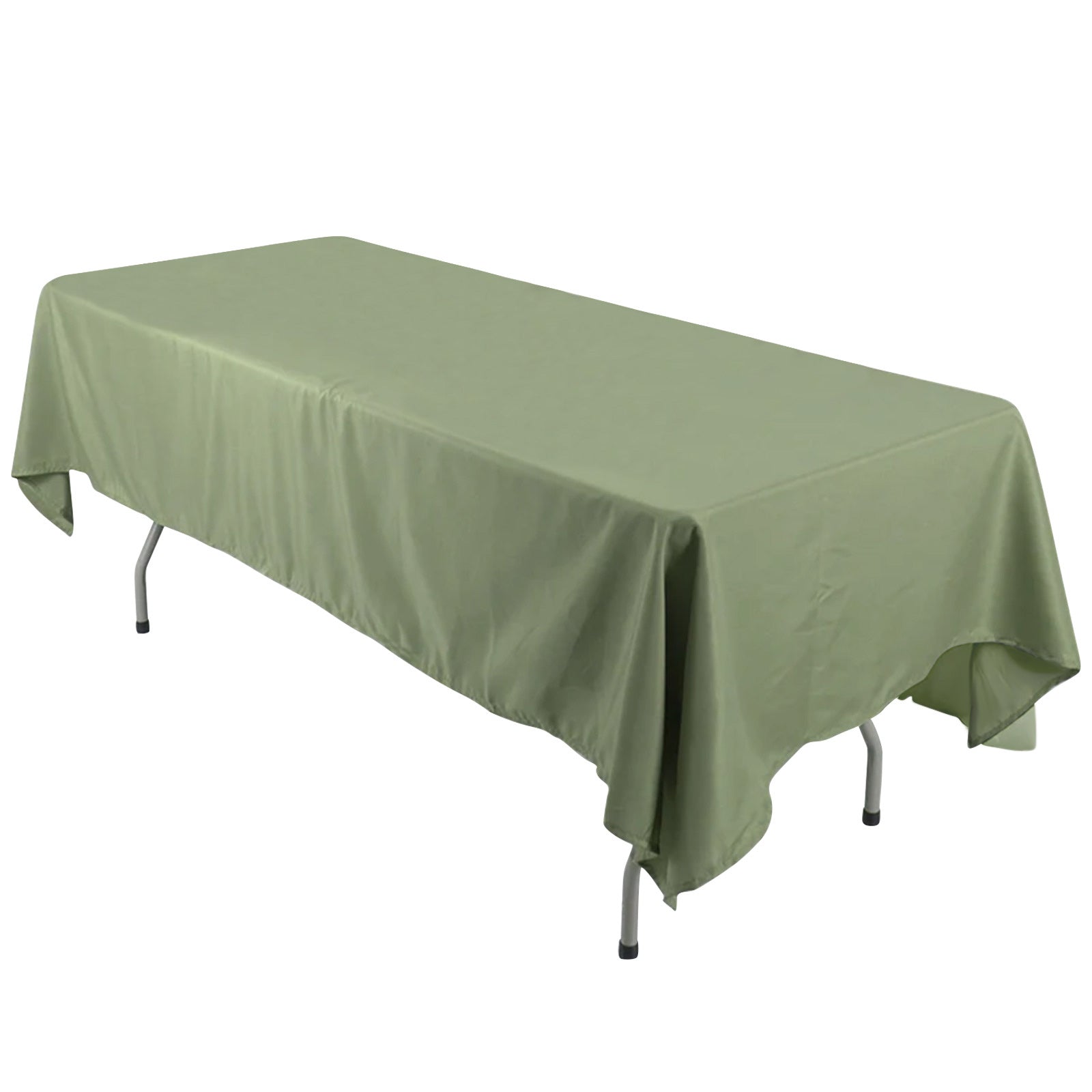Polyester 60"x126" Rectangle Tablecloth Dusty Sage Green - Wrinkle - Resistant Table Cover - Bell Racket Store