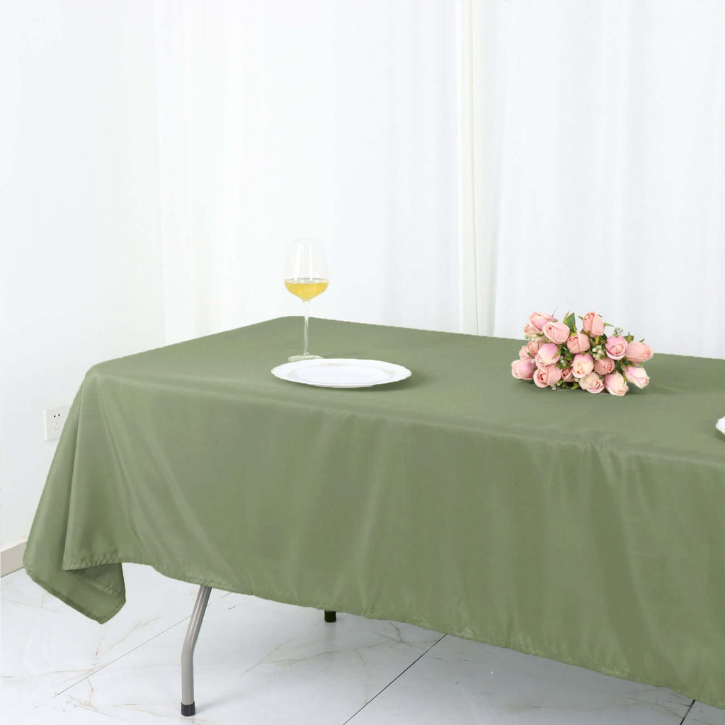 Polyester 60"x126" Rectangle Tablecloth Dusty Sage Green - Wrinkle - Resistant Table Cover - Bell Racket Store
