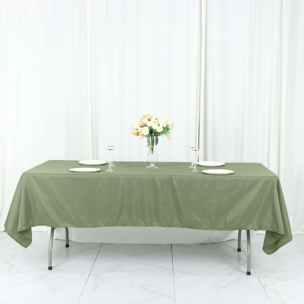 Polyester 60"x126" Rectangle Tablecloth Dusty Sage Green - Wrinkle - Resistant Table Cover - Bell Racket Store