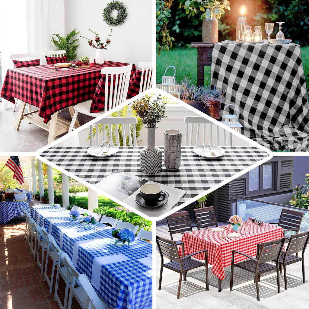 Polyester 60"x126" Rectangle Tablecloth White/Sage Green - Buffalo Plaid Checkered Table Cover - Bell Racket Store