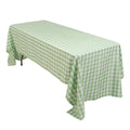 Polyester 60"x126" Rectangle Tablecloth White/Sage Green - Buffalo Plaid Checkered Table Cover - Bell Racket Store