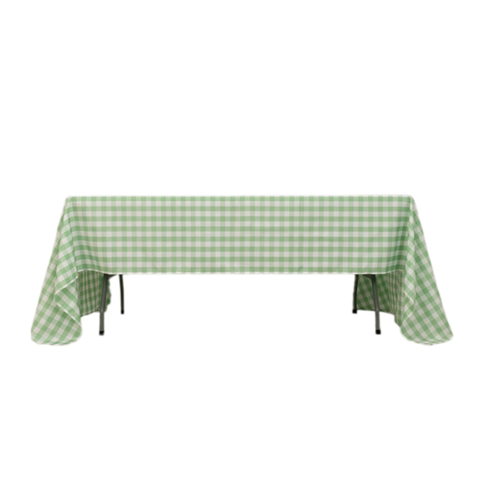 Polyester 60"x126" Rectangle Tablecloth White/Sage Green - Buffalo Plaid Checkered Table Cover - Bell Racket Store