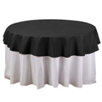 Polyester 70" Round Tablecloth Black - Durable & Wrinkle-Resistant Table Cover