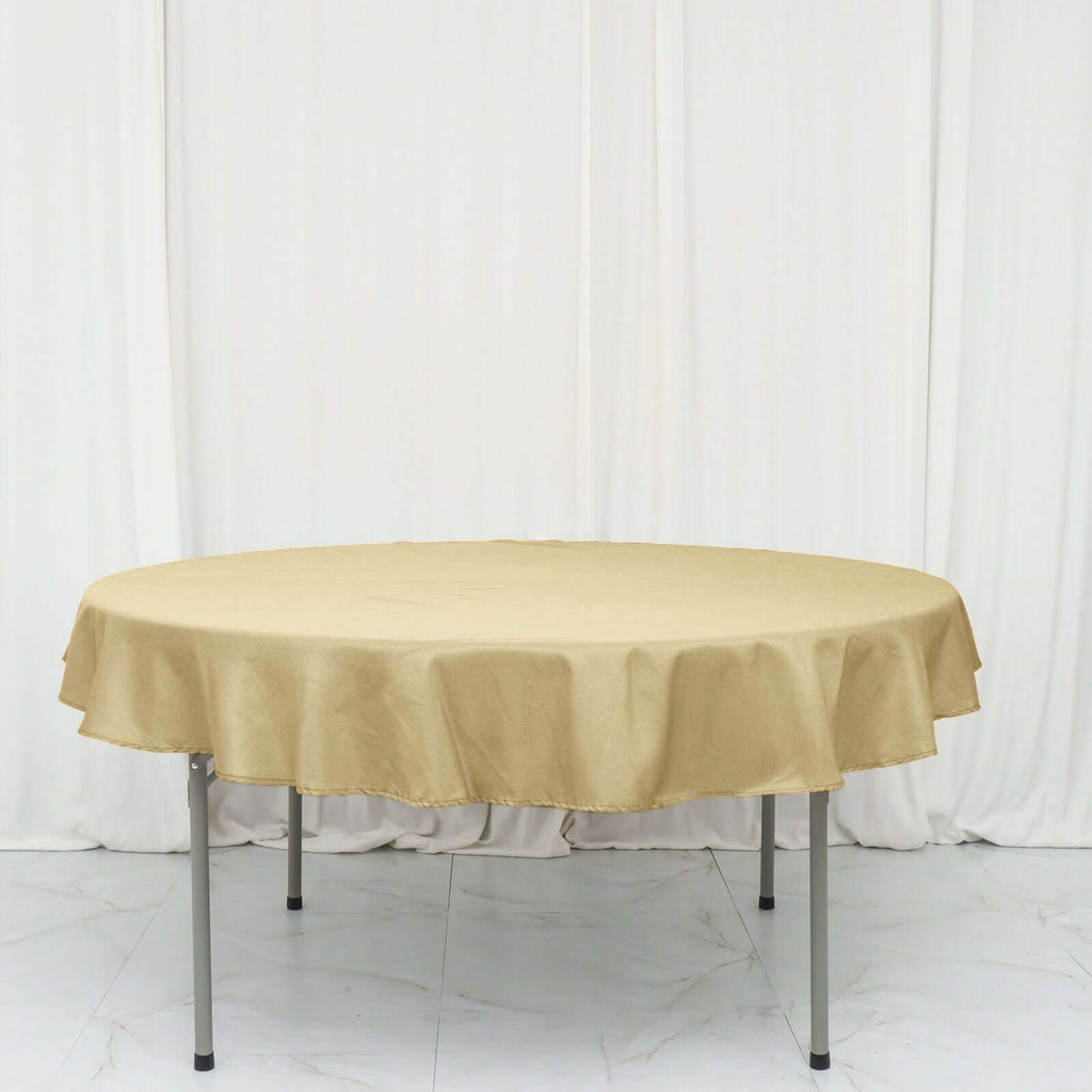 Polyester 70" Round Tablecloth Champagne - Durable & Wrinkle - Resistant Table Cover - Bell Racket Store