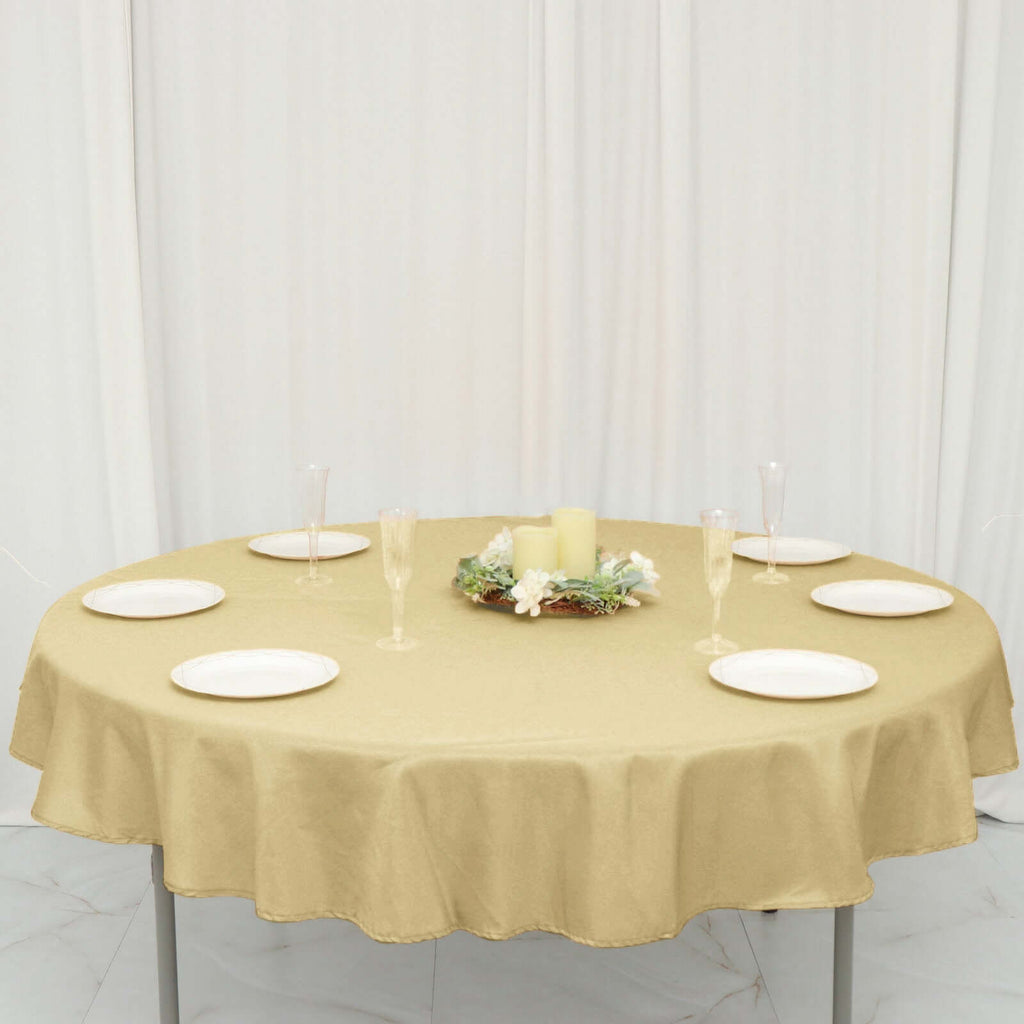 Polyester 70" Round Tablecloth Champagne - Durable & Wrinkle - Resistant Table Cover - Bell Racket Store