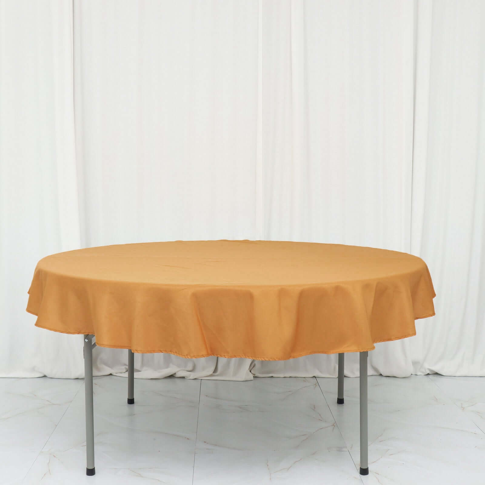 Polyester 70" Round Tablecloth Gold - Durable & Wrinkle - Resistant Table Cover for Everyday Use - Bell Racket Store