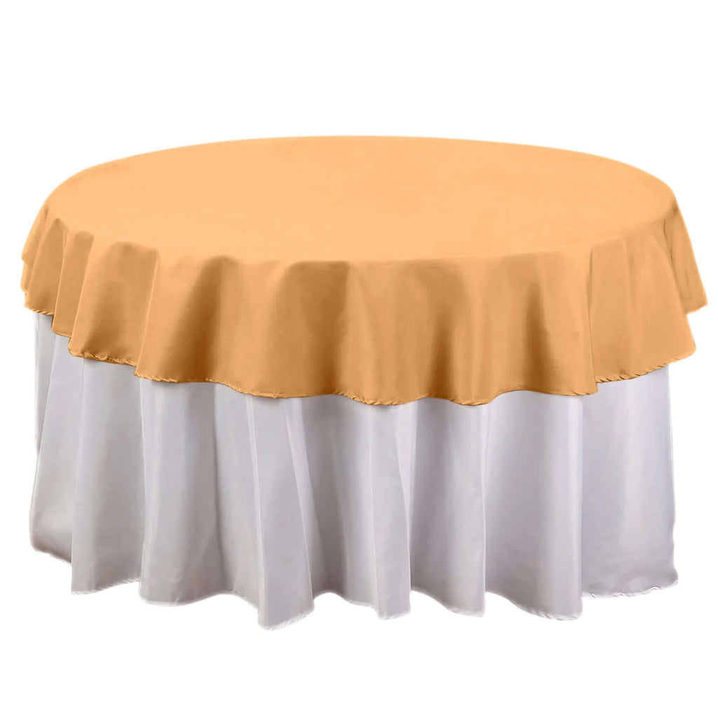Polyester 70" Round Tablecloth Gold - Durable & Wrinkle - Resistant Table Cover for Everyday Use - Bell Racket Store