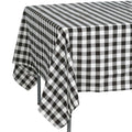 Polyester 70"x70" Square Tablecloth White/Black - Checkered Buffalo Plaid Design for Rustic Decor