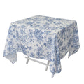 Polyester 70"x70" Square Tablecloth White - Blue French Toile Pattern for Sophisticated Settings - Bell Racket Store