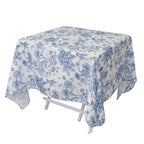 Polyester 70"x70" Square Tablecloth White - Blue French Toile Pattern for Sophisticated Settings - Bell Racket Store