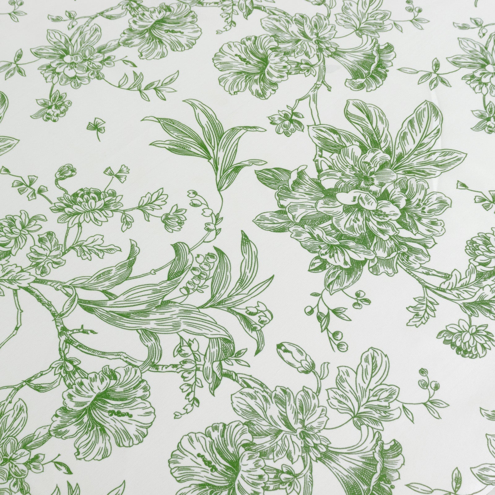 Polyester 70"x70" Square Tablecloth White - Dusty Sage Green French Toile Pattern for Elegant Occasions - Bell Racket Store