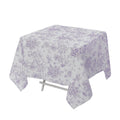 Polyester 70"x70" Square Tablecloth White - Lavender Lilac French Toile Pattern for Elegant Occasions - Bell Racket Store
