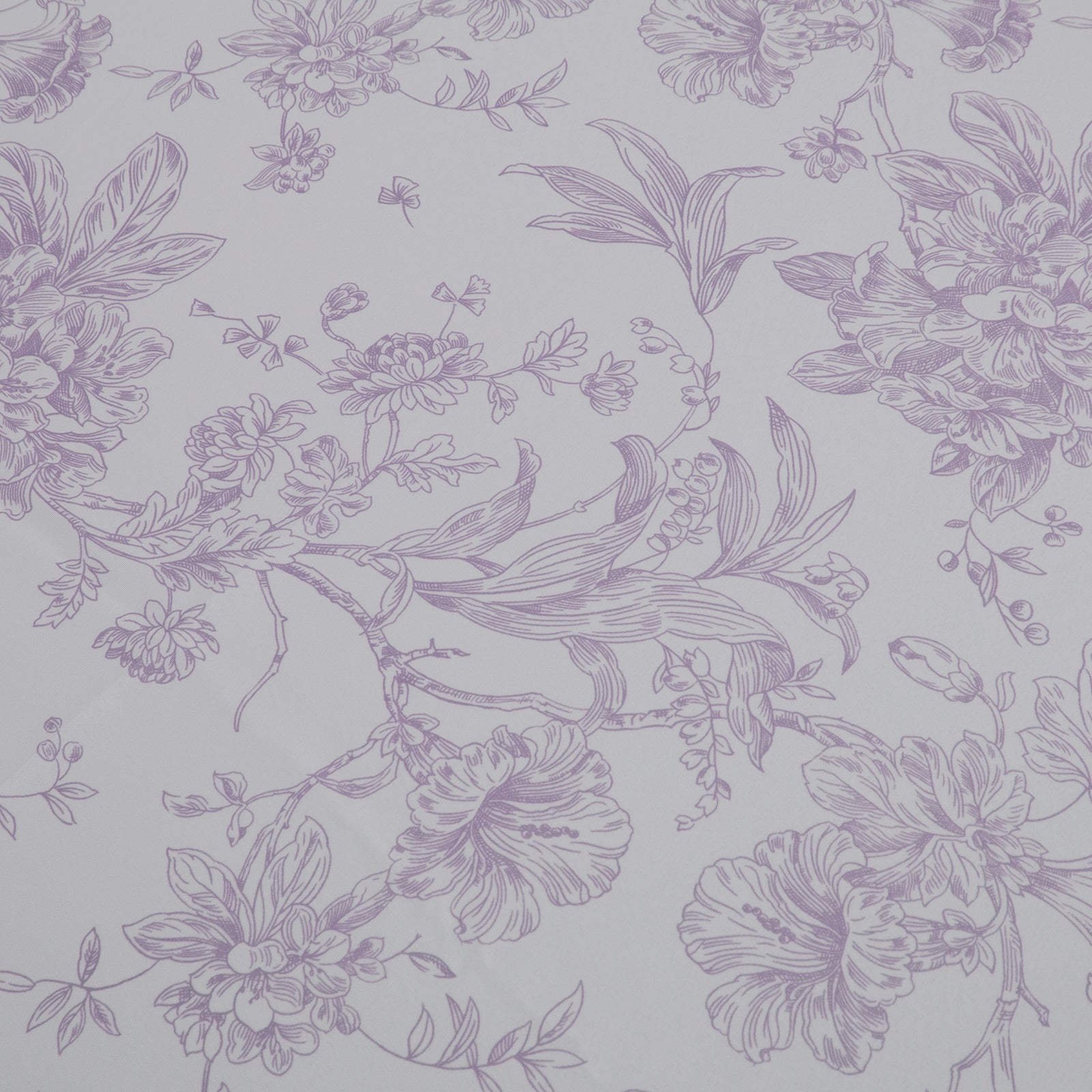Polyester 70"x70" Square Tablecloth White - Lavender Lilac French Toile Pattern for Elegant Occasions - Bell Racket Store