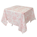 Polyester 70"x70" Square Tablecloth White - Pink French Toile Pattern for Elegant Occasions - Bell Racket Store