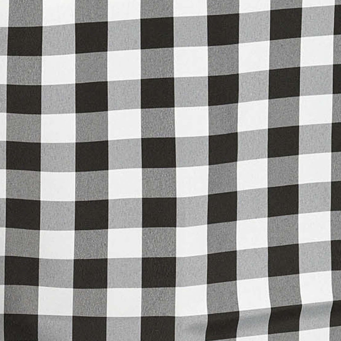Polyester 70"x70" Square Tablecloth White/Black - Checkered Buffalo Plaid Design for Rustic Decor - NestOCart