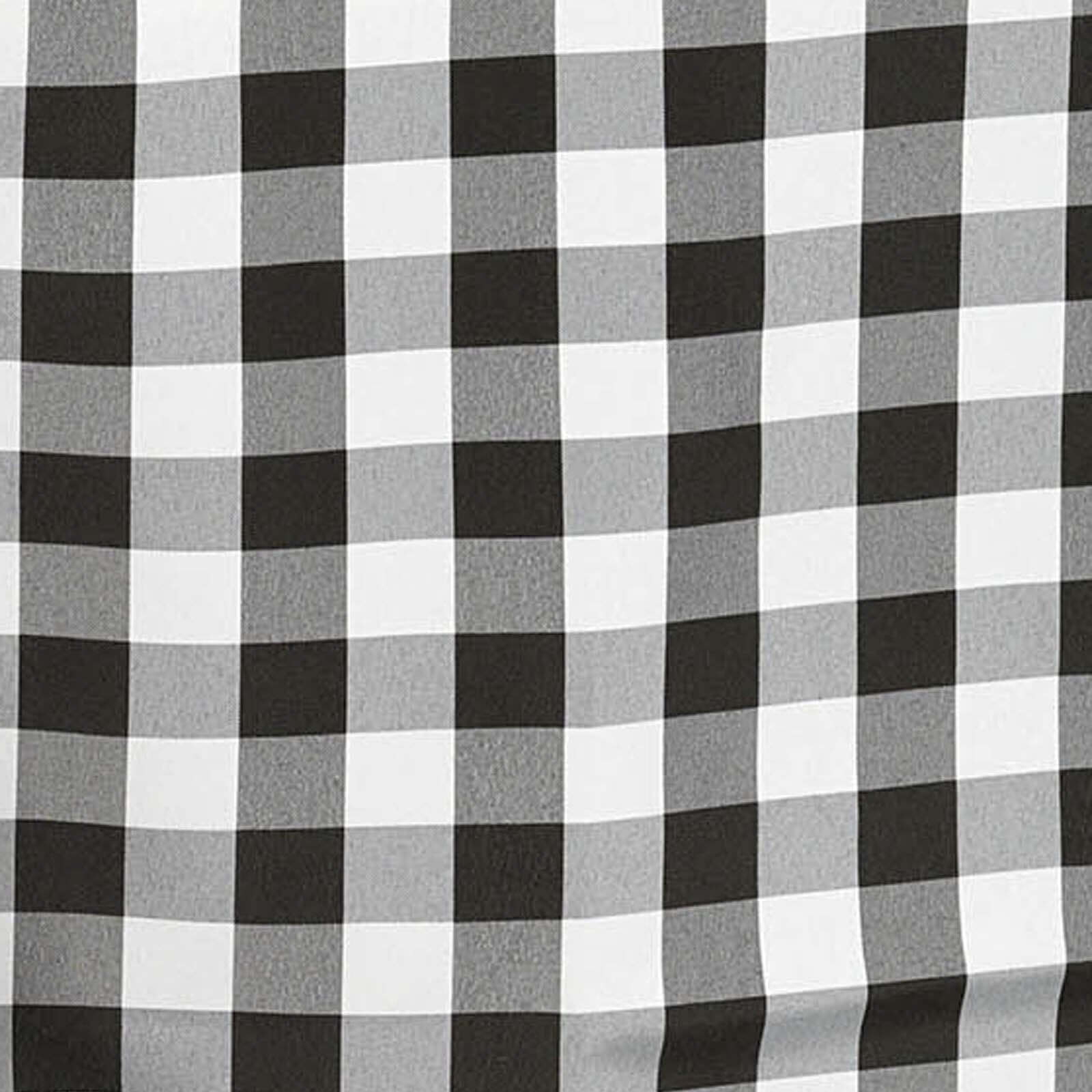 Polyester 70"x70" Square Tablecloth White/Black - Checkered Buffalo Plaid Design for Rustic Decor - NestOCart