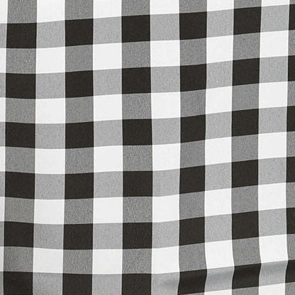 Polyester 70"x70" Square Tablecloth White/Black - Checkered Buffalo Plaid Design for Rustic Decor - NestOCart