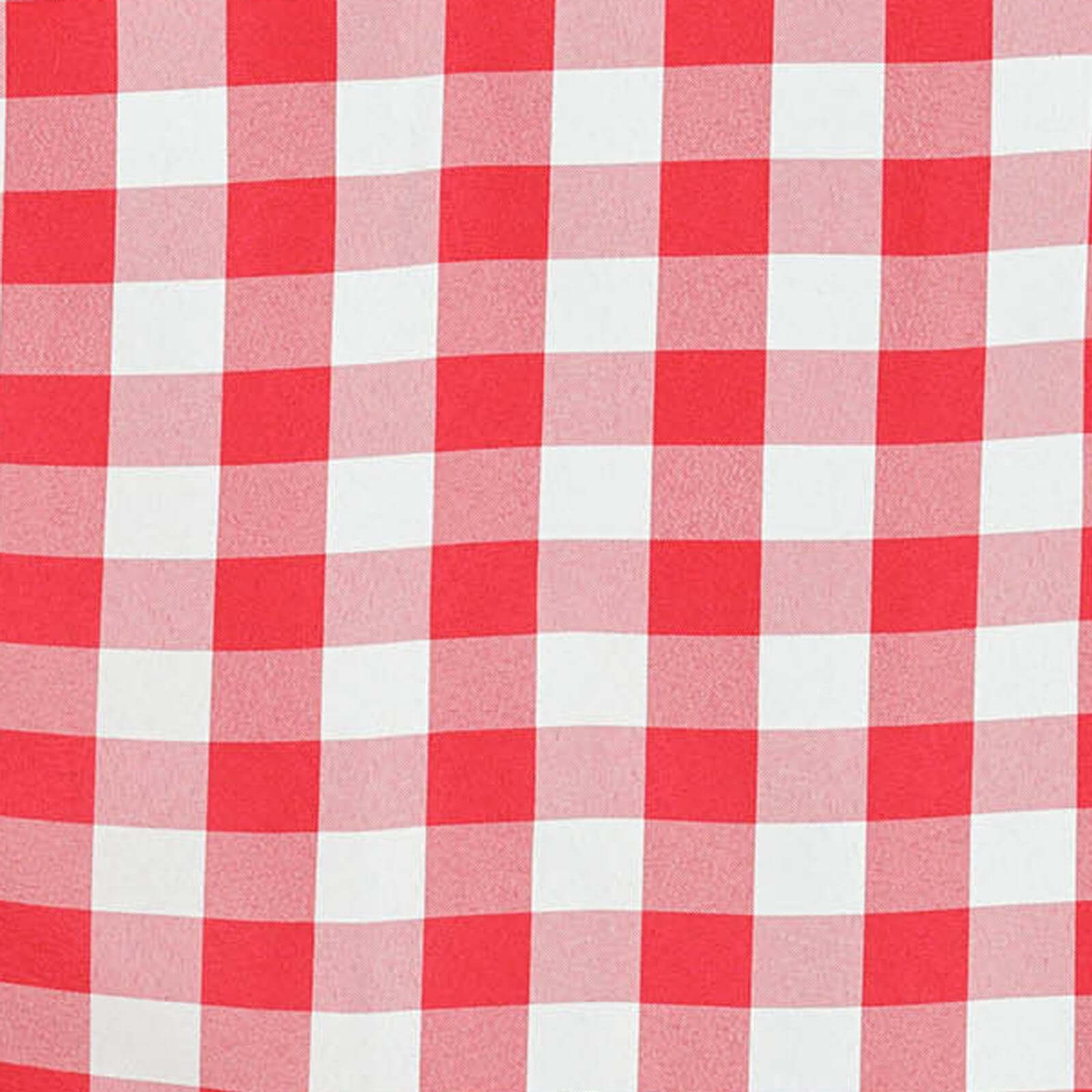 Polyester 70"x70" Square Tablecloth White/Red - Checkered Buffalo Plaid Table Cover - NestOCart