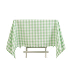 Polyester 70"x70" Square Tablecloth White/Sage Green - Checkered Buffalo Plaid Table Cover - Bell Racket Store