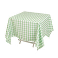 Polyester 70"x70" Square Tablecloth White/Sage Green - Checkered Buffalo Plaid Table Cover - Bell Racket Store