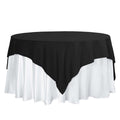 Polyester 70"x70" Table Overlay Square Tablecloth Black - Wrinkle-Resistant & Durable Table Cover for Events