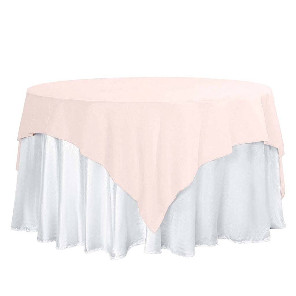 Polyester 70"x70" Table Overlay Square Tablecloth Blush - Wrinkle-Resistant & Durable Table Cover