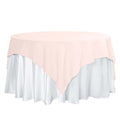 Polyester 70"x70" Table Overlay Square Tablecloth Blush - Wrinkle-Resistant & Durable Table Cover