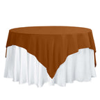 Polyester 70"x70" Table Overlay Square Tablecloth Cinnamon Brown - Wrinkle - Resistant & Durable Table Cover - Bell Racket Store