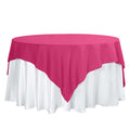 Polyester 70"x70" Table Overlay Square Tablecloth Fuchsia - Wrinkle-Resistant & Durable Table Cover