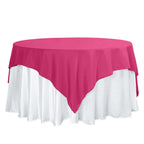Polyester 70"x70" Table Overlay Square Tablecloth Fuchsia - Wrinkle-Resistant & Durable Table Cover