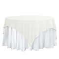 Polyester 70"x70" Table Overlay Square Tablecloth Ivory - Wrinkle-Resistant & Durable Table Cover