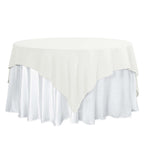 Polyester 70"x70" Table Overlay Square Tablecloth Ivory - Wrinkle-Resistant & Durable Table Cover