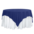 Polyester 70"x70" Table Overlay Square Tablecloth Navy Blue - Wrinkle-Resistant & Durable Table Cover