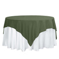 Polyester 70"x70" Table Overlay Square Tablecloth Olive Green - Wrinkle-Resistant & Durable Table Cover