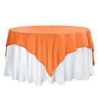 Polyester 70"x70" Table Overlay Square Tablecloth Orange - Wrinkle-Resistant & Durable Table Cover