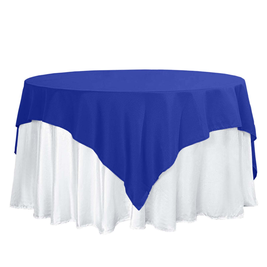 Polyester 70"x70" Table Overlay Square Tablecloth Royal Blue - Wrinkle-Resistant & Durable Table Cover