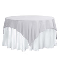 Polyester 70"x70" Table Overlay Square Tablecloth Silver - Wrinkle-Resistant & Durable Table Cover