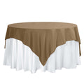 Polyester 70"x70" Table Overlay Square Tablecloth Taupe - Wrinkle-Resistant & Durable Table Cover
