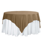 Polyester 70"x70" Table Overlay Square Tablecloth Taupe - Wrinkle-Resistant & Durable Table Cover