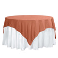 Polyester 70"x70" Table Overlay Square Tablecloth Terracotta (Rust) - Wrinkle-Resistant & Durable Table Cover