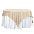 Polyester 70"x70" Table Overlay Square Tablecloth Nude - Wrinkle-Resistant & Durable Table Cover