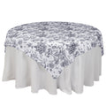 Polyester 70"x70" Table Overlay White - Black French Toile Pattern for Stylish Events - Bell Racket Store