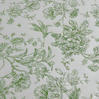 Polyester 70"x70" Table Overlay White - Dusty Sage Green French Toile Pattern for Stylish Events - Bell Racket Store